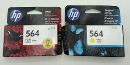 HP 564 Yellow  exp 11/2021, HP 564 Photo  exp. 4/2021 Sealed  *Read* - £8.12 GBP