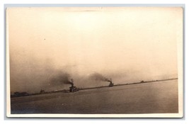 RPPC Battleships Approaching on Water UNP Militaria Postcard S17 - £4.62 GBP