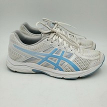 Asics Gel Contend 4 Women&#39;s Running Shoes Size 9 White Blue T765N - £29.53 GBP