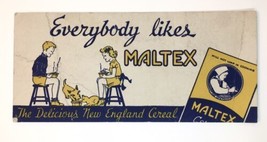 Everybody Likes Maltex Vintage Ink Blotter New England Cereal Boy Girl Cat Dog - £10.18 GBP