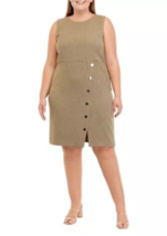 New Kasper Brown Gray Sheath Career Dress Size 16 W 18 W 20 W Women - £54.70 GBP+