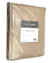 Madison Park 100% Egyptian Cotton Blanket 66 x 90" Khaki Soft Woven Fine Quality - $49.50