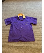 Vintage 80&#39;s Purple Hilton Brand Bowling Polo Shirt John Double Shots Bu... - $67.63 CAD