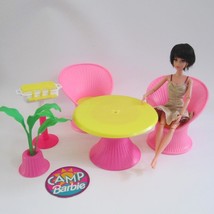 Mattel Arco Camp Barbie Patio Furniture Set BBQ Table Chairs Plant Vintage 80s - £30.98 GBP
