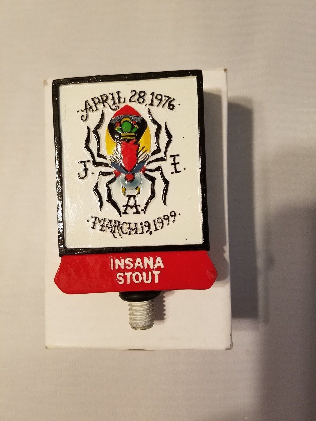 Prism Insana Stout Spider April 28 1976 March 19 1999 3&quot; Beer Tap Handle... - $15.30