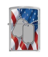 Zippo Lighter - Dog Tags Flag Brushed Chrome - 852583 - $39.06 CAD