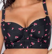 Smart &amp; Sexy 34DD Long Lined Underwire Bikini Swim Top Sweet Cherry NWOT - $376.33 MXN