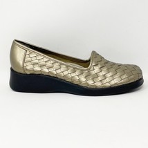 Trotters Womens New Bronze Gold Woven Leather Slip on Loafer, Size 7.5 NEW - $40.54