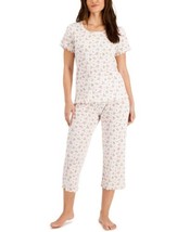 allbrand365 designer Womens Cotton Pointelle Capri Pajama Pants Set Small - £42.06 GBP