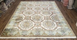 Indo Sultanabad Area Rug 8 x 9.5 Wool Handmade Decorative Indian Carpet Ivory - £1,384.34 GBP