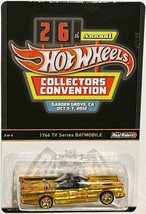 Gold 1966 TV Series Batmobile 2012 Hot Wheels 26th Convention  LE #491/1100 - £1,002.08 GBP