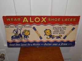 Vintage Wear Alox Shoe Laces Store Display Cardboard Sign - $54.45
