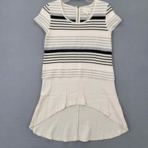 Deletta Anthropologie Womens Dress Size XS Cream Black Preppy Midi Short... - £8.53 GBP