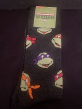 NEW Teenage Mutant Ninja Turtles Crew Socks mens Size 6 1/2-12 Nickelodeon Gray - £6.86 GBP
