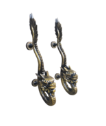 1 Pair Dragon Aluminum Door Pull and Knobs, Vintage Old Style Door Handle - $208.00