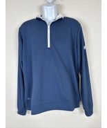 Adidas Men Size L Dark Blue Lightweight Sweatshirt Long Sleeve 1/2 Zip H... - £2.09 GBP