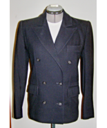 CALVIN KLEIN DOUBLE BREASTED 3-POCKET BLACK TAILORED JACKET - FLAP POCKE... - $730.82 MXN