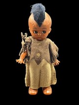 Vintage Hard Plastic Native American Indian Mohawk Sleep Eyes Doll 6&quot; - $14.00
