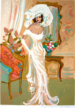Isaac Maimon &quot;Candide&quot; White hat &amp; gown beautiful pencil Signed and # Serigraph - £302.56 GBP