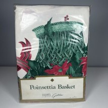 Bardwil Linens Poinsettia Basket Christmas Holiday 70&quot; Round NEW Vintage 1989 - £17.11 GBP