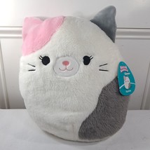 NEW Squishmallows Karina The Cat Plush Fuzz A Mallow Pink Grey 12&quot; fluffy kitty - $34.00