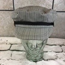 San Diego Hat Co Cabbie Hat Womens One Size Black White Striped Conducto... - $24.74