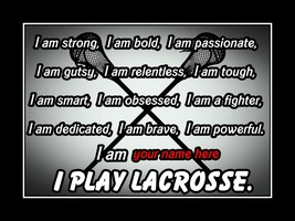 Inspirational I PLAY Lacrosse Quote Poster Unique Personalized Motivatio... - $24.99+