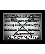 Inspirational I PLAY Lacrosse Quote Poster Unique Personalized Motivatio... - $34.28 CAD+