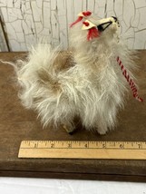 FLUFFLY LLAMA 100% Alpaca Fur 7&quot; Plush Real Wool Taxidermy Animal Peru S... - $22.44