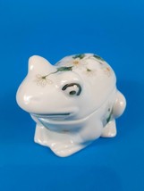 Frog Amphibian Toad Flower DaisyTrinket Box Porcelain Lefton 01981 NOS VTG - $8.81
