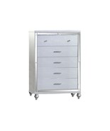 Sterling Silver Mirror Framed Wood 5-Drawer Chest - €830,87 EUR