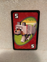 1 Minecraft Uno Replacement Red Wolf #5 SINGLE CARD ONLY *Pre-Owned* BT - $7.99