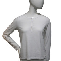 Lands End Ladies Size XS (2-4) Petite Long Sleeve Henley Sleep Top, White - £11.56 GBP