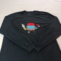 Jerzees Crewneck Men's Faded Black Cotton Graphic T-Shirt Long Sleeve Size Large image 6