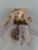 Katherines Christmas Ornament Mouse Ballerina with Sequined lace Dress a... - $24.74