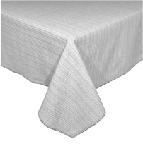 Terra Woven Lyon Fabric Tablecloth 70&quot; RD Round Gray Hemstitch Machine Washable - £23.05 GBP