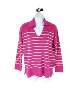Philosophy Womens Pullover Sweater Pink V-Neck Collar Striped Long Sleev... - €27,42 EUR