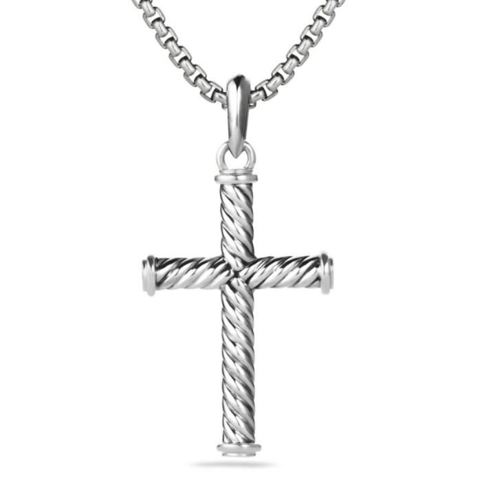 David Yurman Sterling Silver Cable Cross Pendant - $220.00