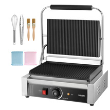 VEVOR Commercial Panini Grill, 1800W Electric Sandwich Panini Maker Full... - $121.99