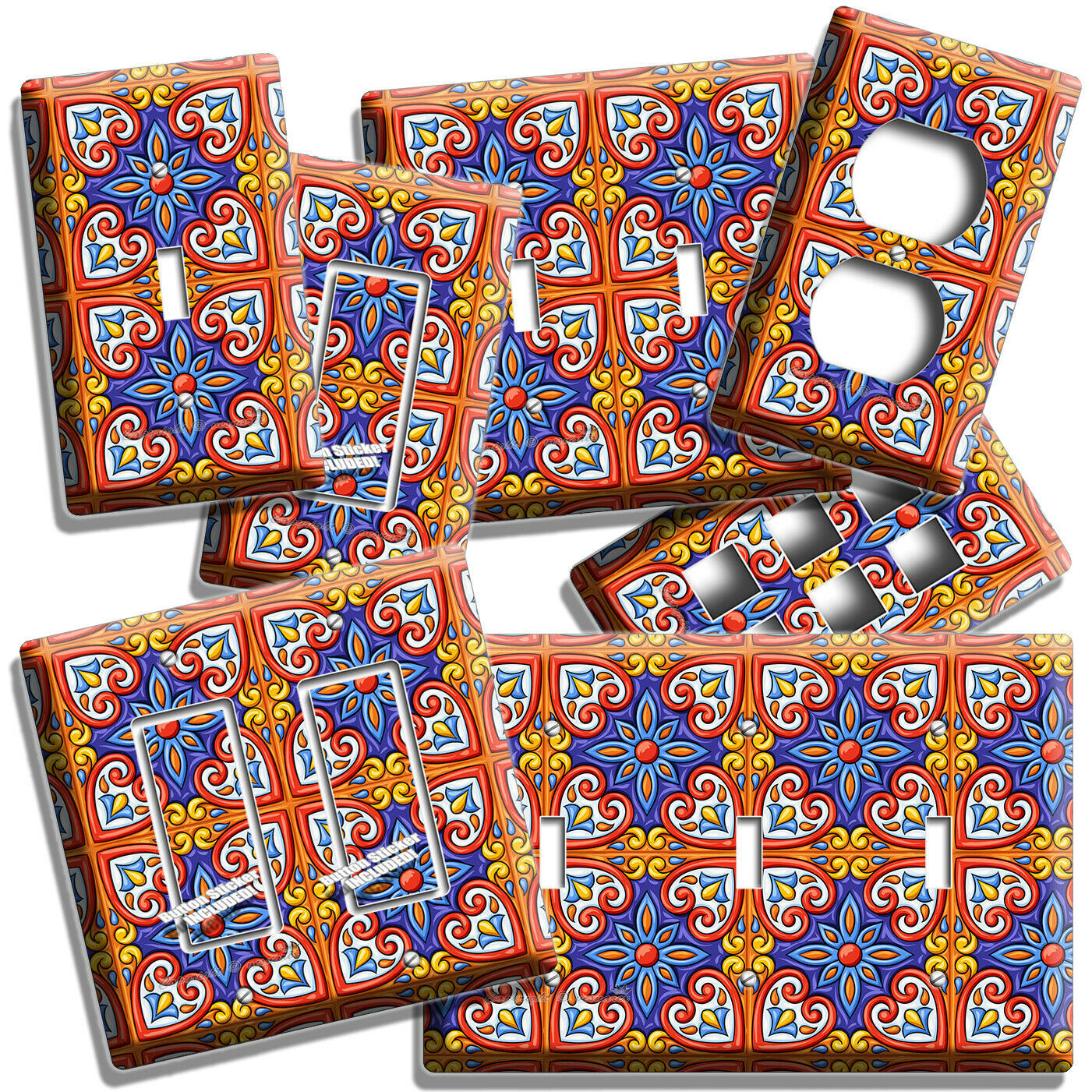MEXICAN TALAVERA TILE LOOK LIGHT SWITCH OUTLET PLATE KITCHEN ART ROOM HOME DECOR