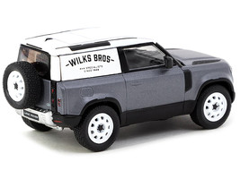 Land Rover Defender 90 Matt Blue Gray Metallic w White Top Wilks Bros Global64 S - £17.92 GBP