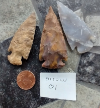 Reproduction Stone Agate Arrowhead For Jewelry (3 Pcs) 2.25 Inch - £7.03 GBP