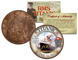 RMS TITANIC *100th Anniversary* Colorized 1900’s Gold Clad Britain Penny Coin - £8.40 GBP