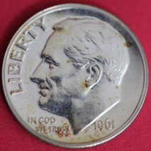 1961 Silver Proof Roosevelt Dime Exact Coin Shown  57 - £9.63 GBP