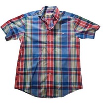 Orvis Plaid Button Down Shirt Short Sleeve Medium M Multicolor Cotton Po... - $14.80
