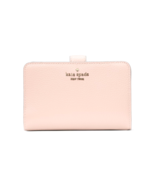New Kate Spade Lena Medium Compact Bifold Wallet Pebble Leather Blush Cloud - $89.09 CAD