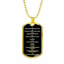 Express Your Love Gifts Collar de Diez Mandamientos Necklace Engraved 18k Gold 2 - £54.45 GBP