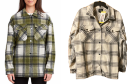 hfx womens shirt jacket  relaxed fit drop shoulder pockets - $24.99