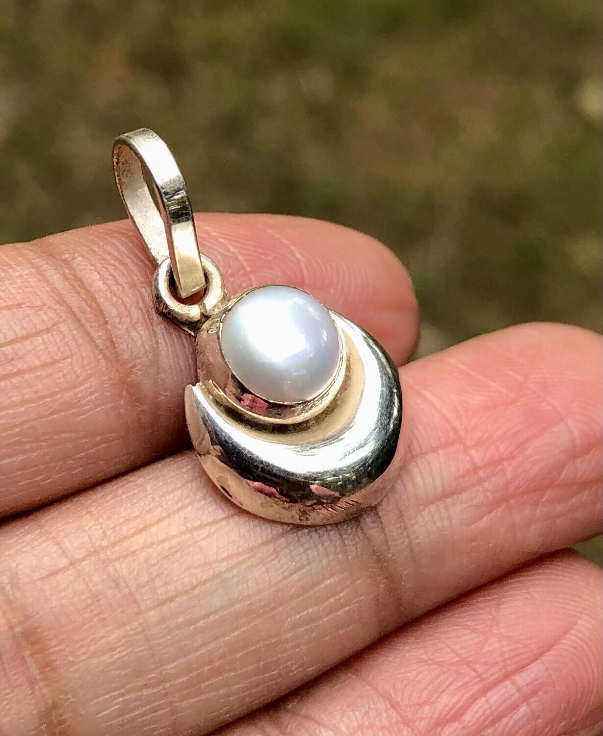 Pendentif de protection contre le mauvais œil en argent 925, demi-croiss... - $12.04