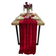 Luxurious Velvet Table Runner 10Ft Wedding Reception Decorations 20X120Inch S Ho - £43.46 GBP
